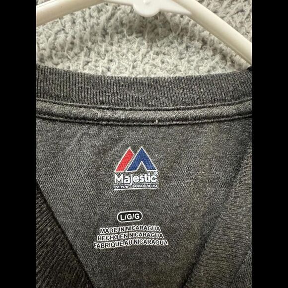 Los Angeles Dodgers T Shirt Mens Large Gray Short Sleeve Crew Neck Majestic - Picture 2 of 8